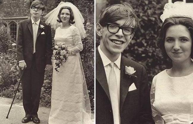 Steven Hawking s jeho manželkou Jane Wilde.