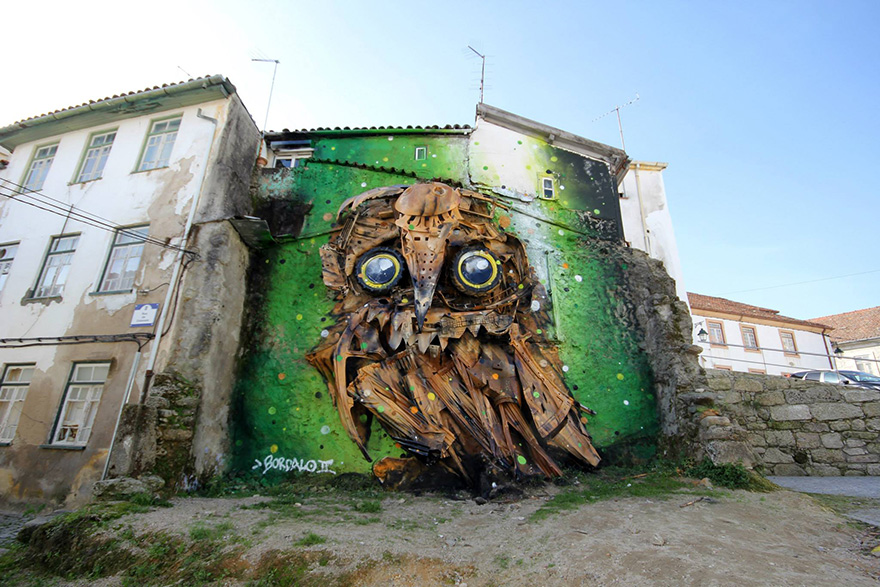 recycled-owl-sculpture-street-art-owl-eyes-artur-bordalo-1
