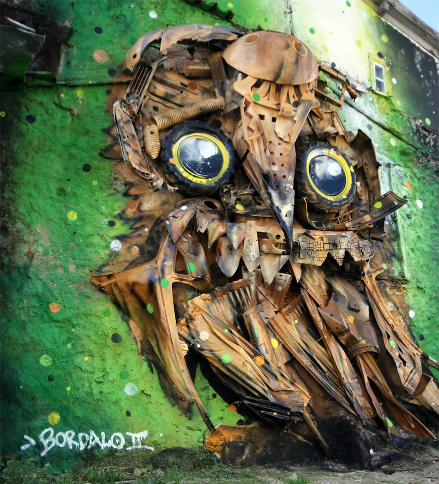 recycled-owl-sculpture-street-art-owl-eyes-artur-bordalo-2
