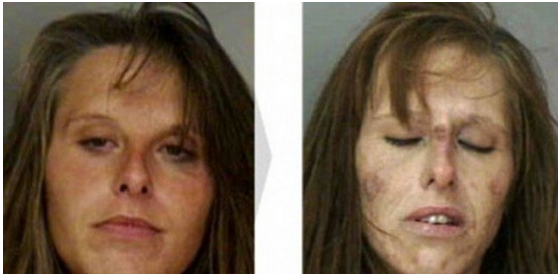 30- 32 ročná Crystal bola už pár krát zatknutá za držanie kokaínu.