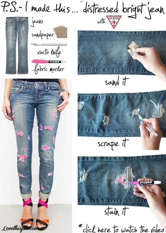 Najrýchlejší a najjednoduchší spôsob, ako si spraviť farebné džínsy.